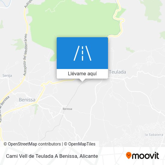Mapa Cami Vell de Teulada A Benissa