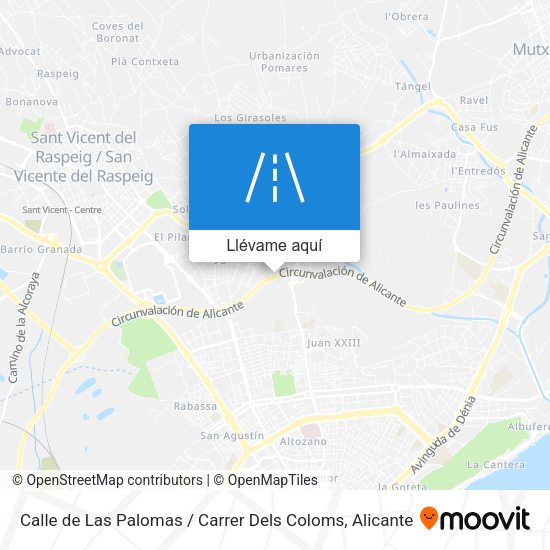 Mapa Calle de Las Palomas / Carrer Dels Coloms