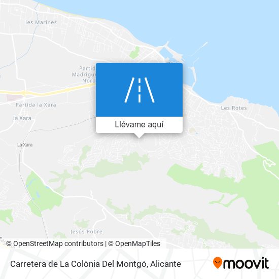 Mapa Carretera de La Colònia Del Montgó