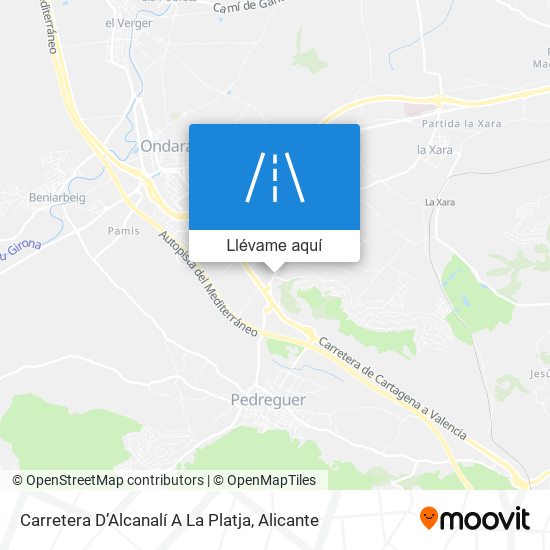 Mapa Carretera D’Alcanalí A La Platja