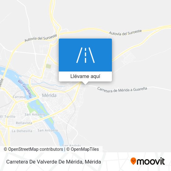 Mapa Carretera De Valverde De Mérida