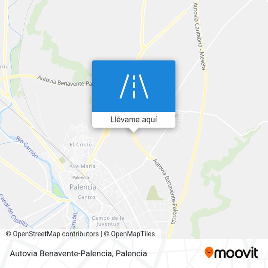 Mapa Autovia Benavente-Palencia