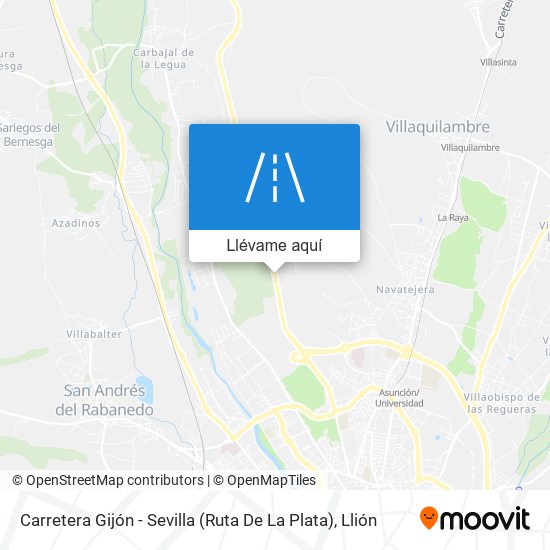 Mapa Carretera Gijón - Sevilla (Ruta De La Plata)