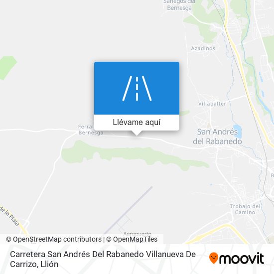 Mapa Carretera San Andrés Del Rabanedo Villanueva De Carrizo