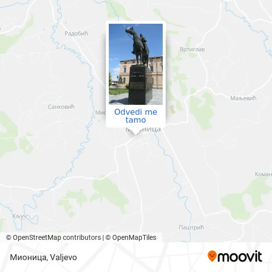 Мионица mapa