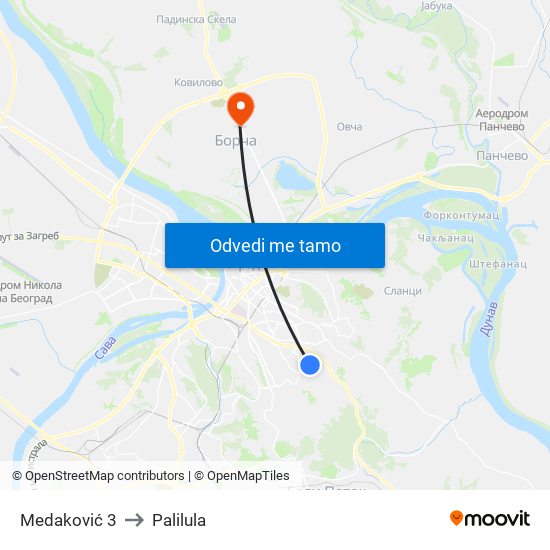 Medaković 3 to Palilula map