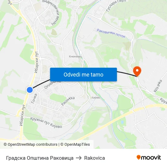 Градска Општина Раковица to Rakovica map