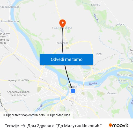 Terazije to Дом Здравља ""Др Милутин Ивковић"" map