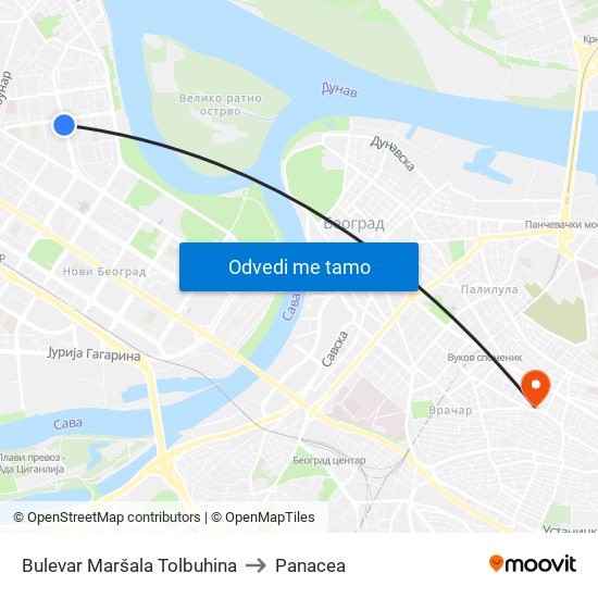 Bulevar Maršala Tolbuhina to Panacea map