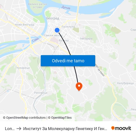 London to Институт За Молекуларну Генетику И Генетичко Инжењерство map