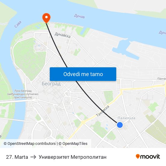 27. Marta to Универзитет Метрополитан map