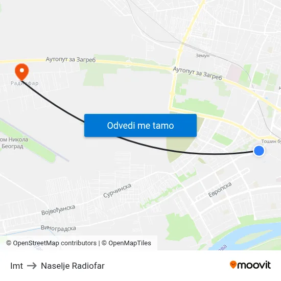Imt to Naselje Radiofar map