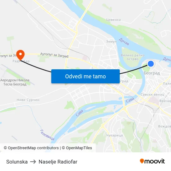 Solunska to Naselje Radiofar map