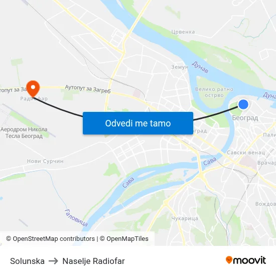 Solunska to Naselje Radiofar map