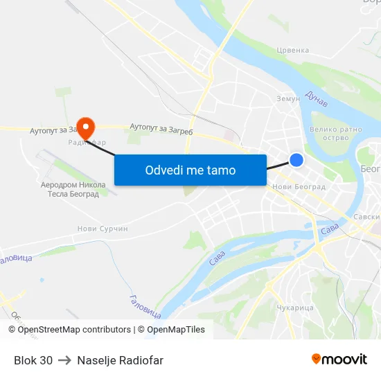 Blok 30 to Naselje Radiofar map