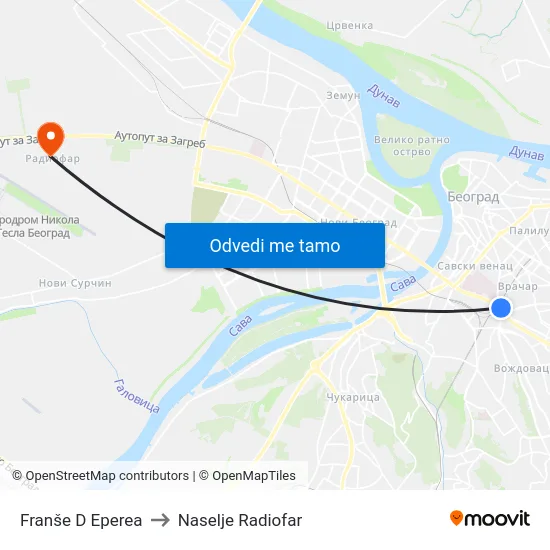 Franše D Eperea to Naselje Radiofar map