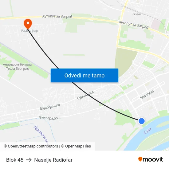 Blok 45 to Naselje Radiofar map