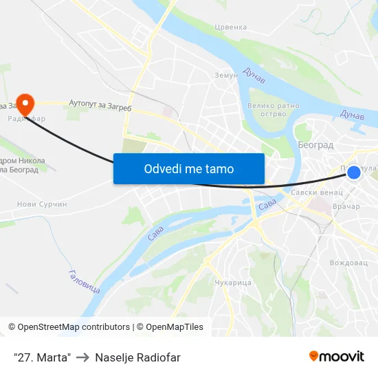 "27. Marta" to Naselje Radiofar map