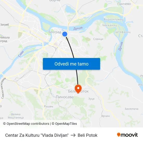 Centar Za Kulturu "Vlada Divljan" to Beli Potok map