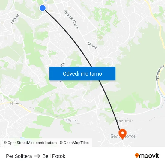 Пет Солитера to Beli Potok map