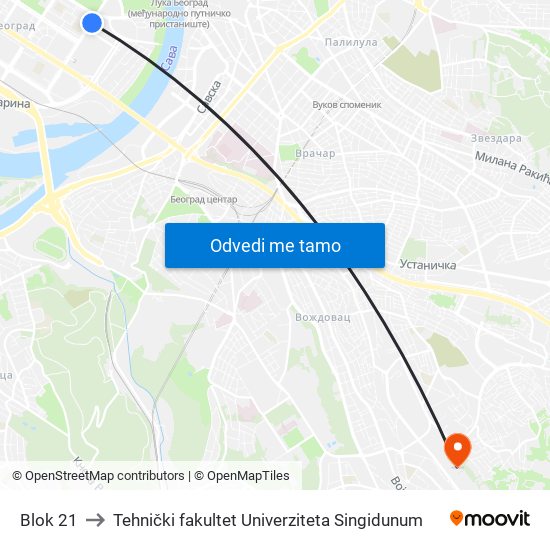 Blok 21 to Tehnički fakultet Univerziteta Singidunum map