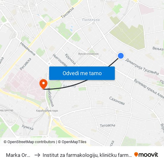 Marka Oreškovića to Institut za farmakologiju, kliničku farmakologiju i toksikologiju map