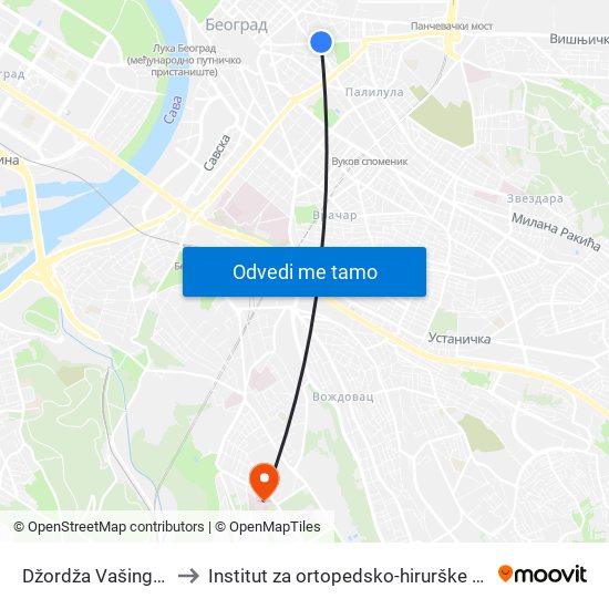 Džordža Vašingtona to Institut za ortopedsko-hirurške bolesti map