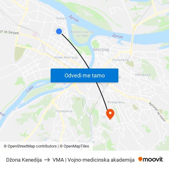 Džona Kenedija to VMA | Vojno-medicinska akademija map