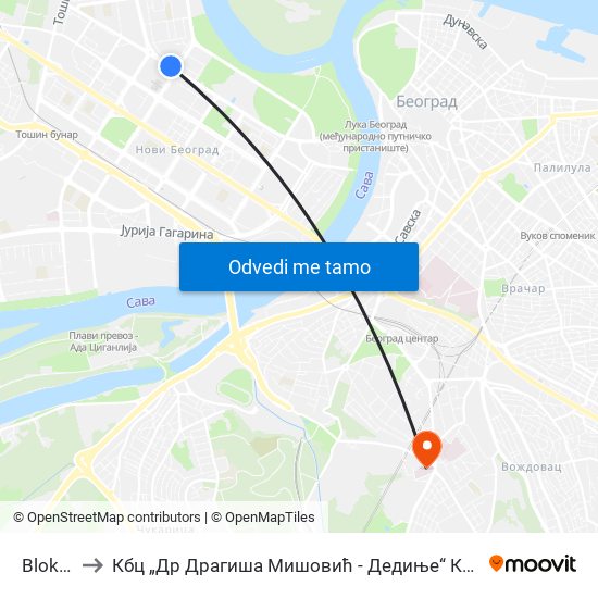 Blok 30 to Кбц „Др Драгиша Мишовић - Дедиње“ Комплекс Б map