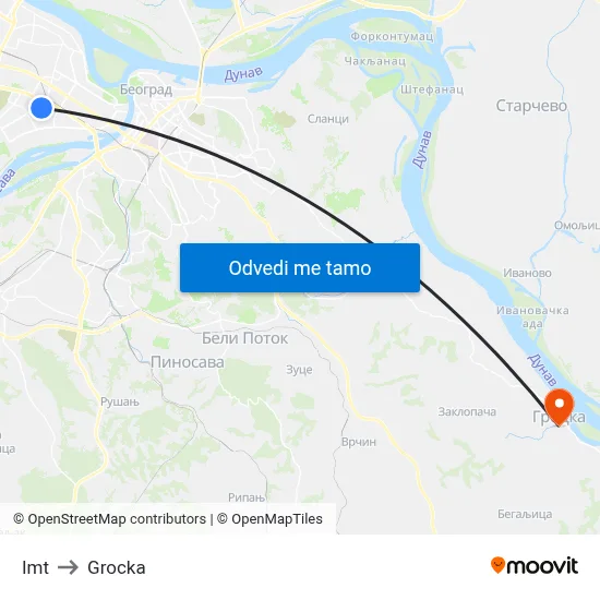 Imt to Grocka map