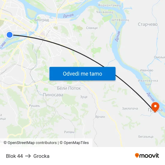 Blok 44 to Grocka map