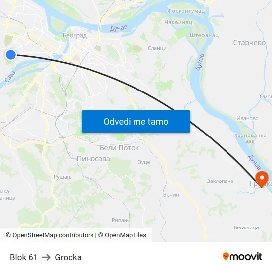 Blok 61 to Grocka map