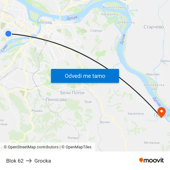 Blok 62 to Grocka map