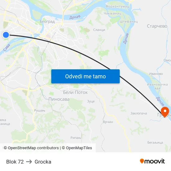 Blok 72 to Grocka map