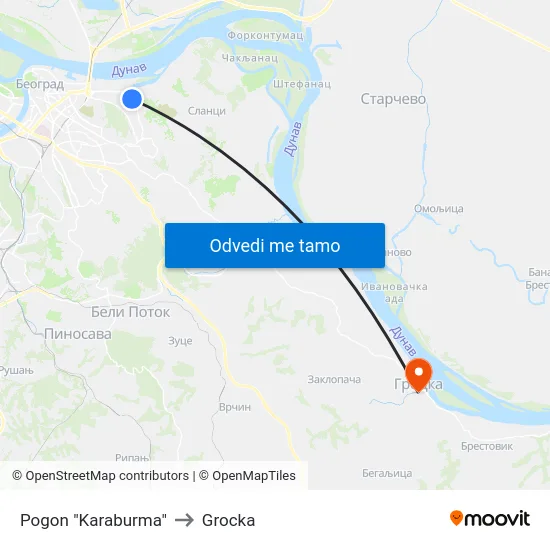 Pogon "Karaburma" to Grocka map