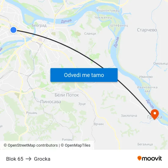 Blok 65 to Grocka map