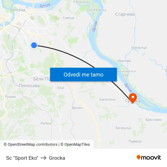 Sc "Sport Eko" to Grocka map