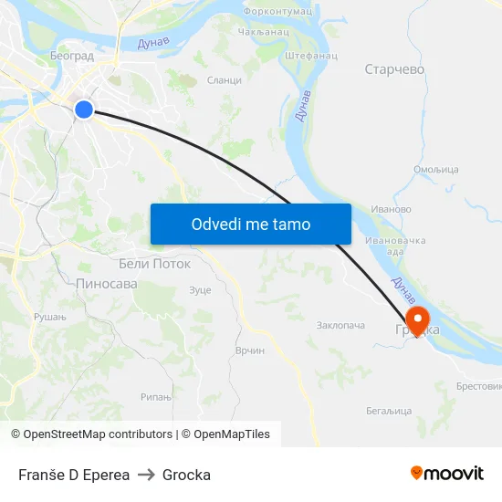 Franše D Eperea to Grocka map