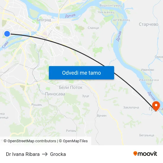 Dr Ivana Ribara to Grocka map