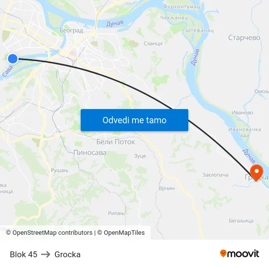 Blok 45 to Grocka map