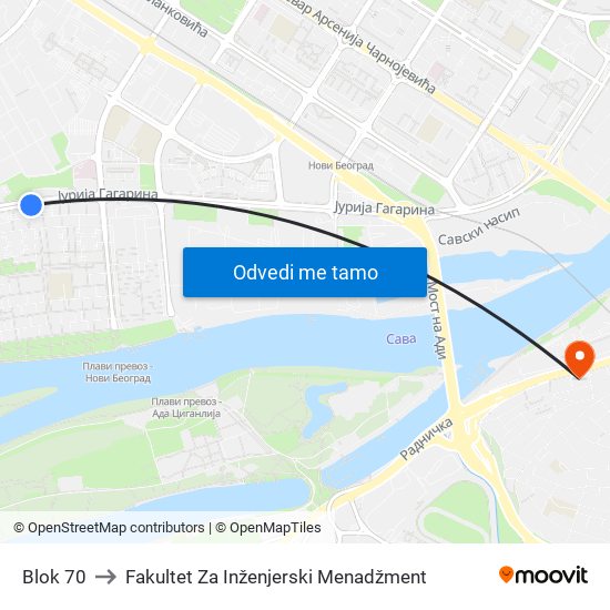 Blok 70 to Fakultet Za Inženjerski Menadžment map