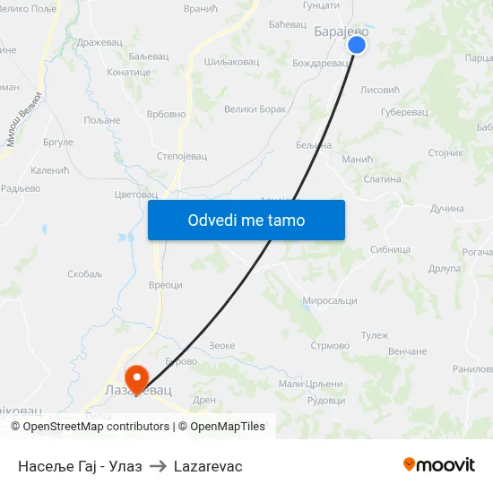 Насеље Гај - Улаз to Lazarevac map
