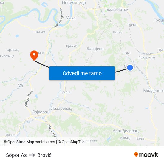 Sopot As to Brović map