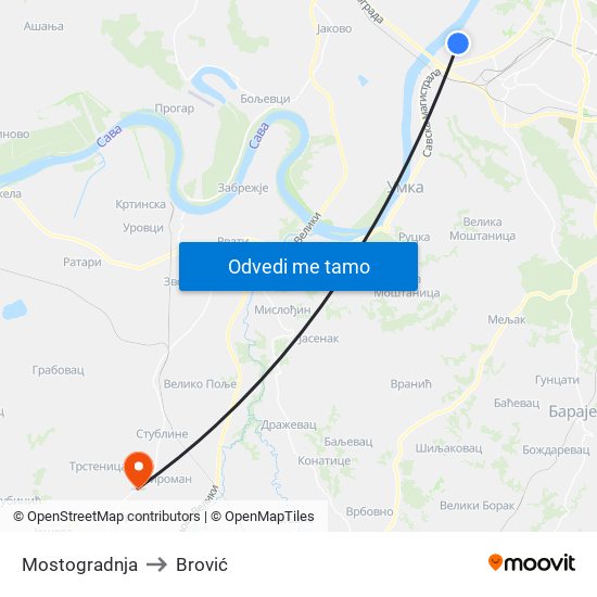 Mostogradnja to Brović map