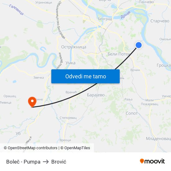 Boleč - Pumpa to Brović map