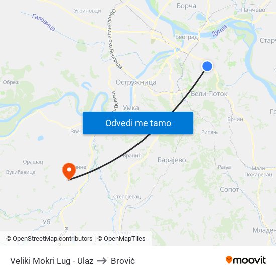 Veliki Mokri Lug - Ulaz to Brović map