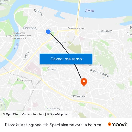 Džordža Vašingtona to Specijalna zatvorska bolnica map