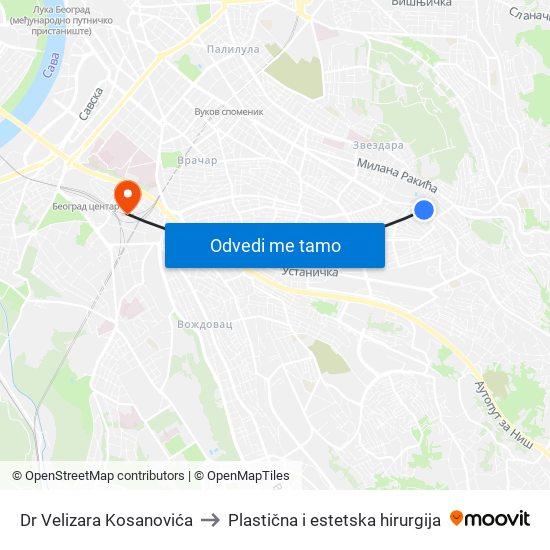 Dr Velizara Kosanovića to Plastična i estetska hirurgija map
