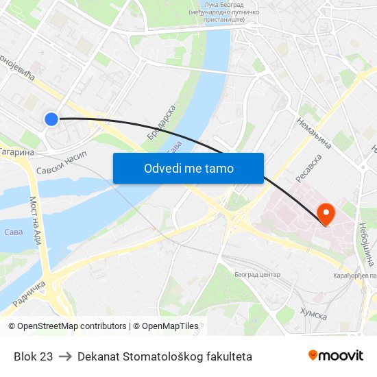 Blok 23 to Dekanat Stomatološkog fakulteta map