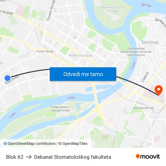 Blok 62 to Dekanat Stomatološkog fakulteta map
